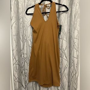 Wild Fable NWT Women's Brown Rib Halter Neck Bodycon Mini Dress Size XXL